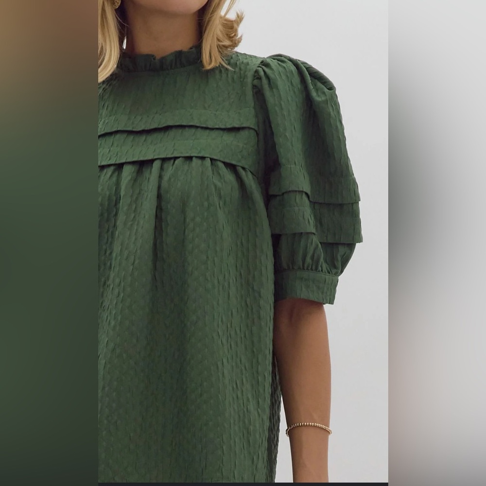 Entro Green Ruffled Blouse